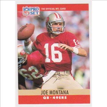 Blank Back Error - Joe Montana 1990 Pro Set Football Card