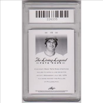 Graded Gem Mint 10 -  Pete Rose 2012 Leaf The Living Legend #15 Card