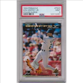 Graded PSA Mint 9 - Ken Griffey, Jr. 1994 Pinnacle Power Surge #PS23 Card