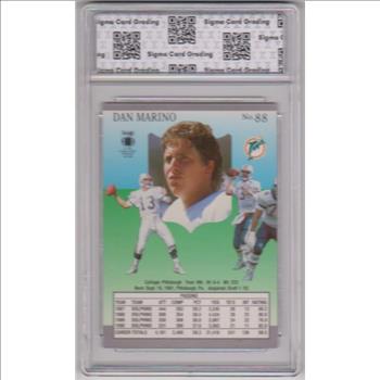 Graded Sigma Mint 9 - Dan Marino 1991 Fleer Ultra #88 Card