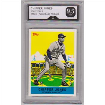 Graded Sigma Mint+ 9.5 - Chipper Jones 2007 Topps Flashback Fridays #FF24 Card