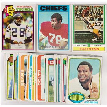 24 Different 1970's Topps Football Cards (1972-1979) w/ Ahmad Rashad+ More