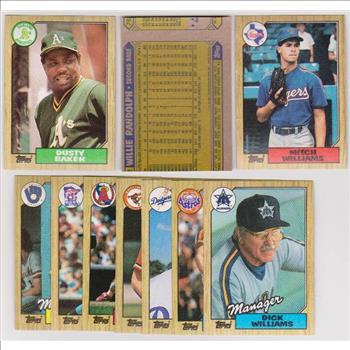  ERROR LOT - 10 Different 1987 Topps Baseball Wrong Back Errors w/ Dusty Baker + More