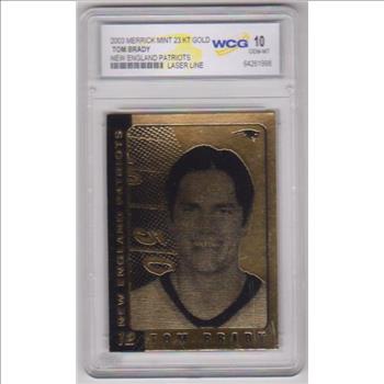 Tom Brady 2005 Merrick Mint Sculpted 23Kt Gold Card (PSA 9) | Pristine