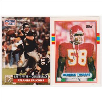 1991 Pro Set Brett Favre #762 + 1989 Topps Traded Derrick Thomas #90T Rookie Card Pair