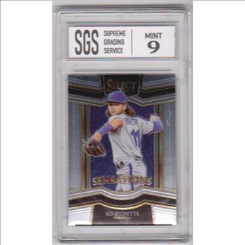  Graded Mint 9 - Bo Bichette 2021 Panini Select Sensations #SE-8 Insert Card