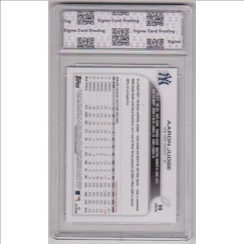 Graded Sigma Gem Mint 10 - Aaron Judge 2022 Topps #99 Card
