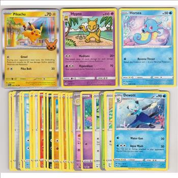 25 Different Pokemon Trading Cards w/ Pikachu HOLO + More