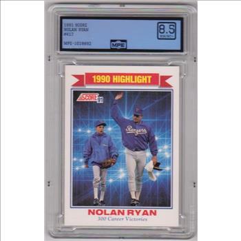 Graded MPE NM/MT+ 8.5 - Nolan Ryan 1991 Score Highlight #417 Card