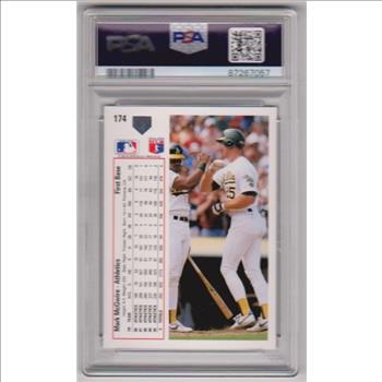 Graded PSA Gem Mint 10 - Mark McGwire 1991 Upper Deck #174 Card