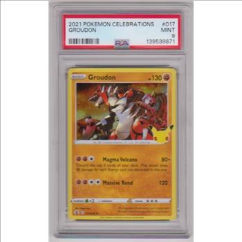 Graded PSA Mint 9 - Groudon 2021 Pokemon Celebrations #017/025 Card