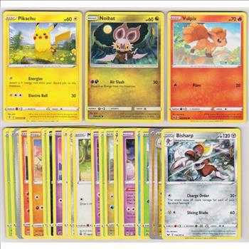 25 Different Pokemon Trading Cards w/ Pikachu + More