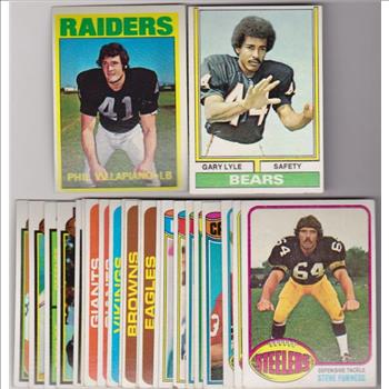 24 Different 1970's Topps Football Cards (1972-1979) W/ Phil Villapiano + More