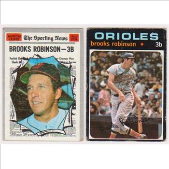 1970 Topps + 1971 Topps Brooks Robinson Card Pair - HOFer