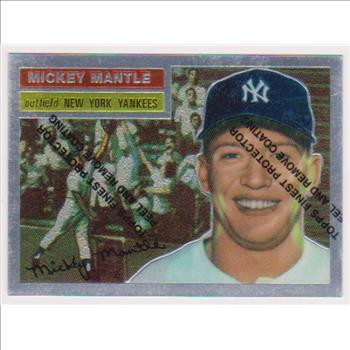 Mickey Mantle 1956 Topps #135 Commemorative Card - 1996 Topps Finest #6 of 19 Insert Card
