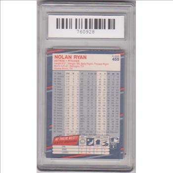 Graded Mint 9 - Nolan Ryan 1988 Fleer #455 Card