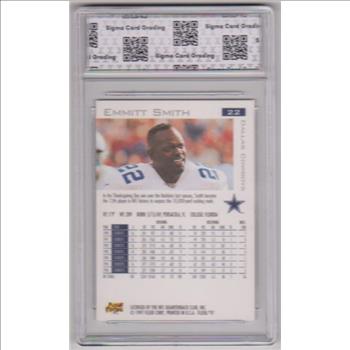Graded Sigma Mint+ 9.5 - Emmitt Smith 1997 Fleer #22 Card