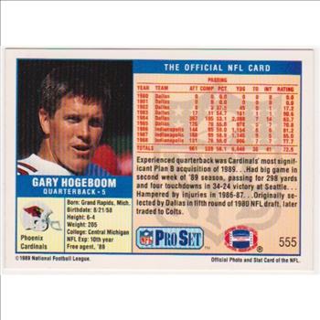 ERROR - Steve Young 1989 Pro Set WRONG BACK Super Bowl XXIV Card