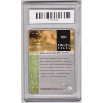Graded Mint 9 - Tiger Woods 2001 Upper Deck Tiger's Tales #TT23 Insert Card