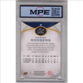 Graded MPE Mint+ 9.5 - Aaron Rodgers 2013 Upper Deck SPx #38 Card