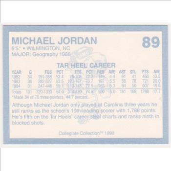 Michael Jordan 1990 North Carolina #89 College Card