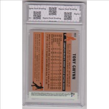 Graded Sigma Gem Mint 10 - Tony Gwynn 2006 Topps Rookie Of The Week #22 Card