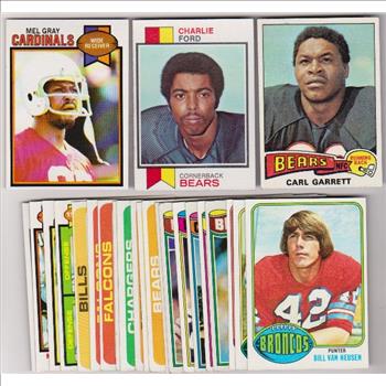 24 Different 1970's Topps Football Cards (1973-1979) w/ Mel Gray + More