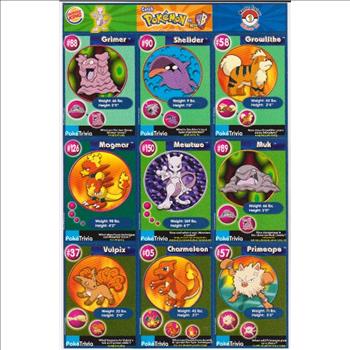 1999 Pokemon Master Trainer Collector Set Uncut 9 Card Sheet #1