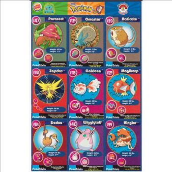 1999 Pokemon Master Trainer Collector Set 9 Card Uncut Sheet #6