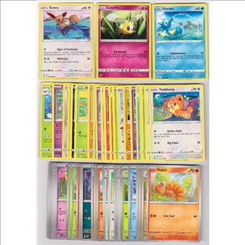 50 Different Pokemon Trading Cards w/ Eevee + More
