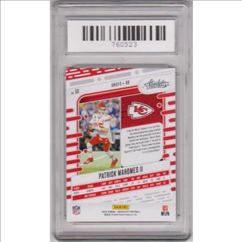 Graded Mint 9 - Patrick Mahomes 2024 Panini Absolute #50 Card