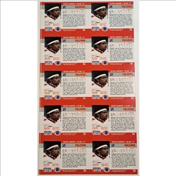 Uncut Sheet - 1990 Pro Set Deion Sanders #36 Ten Card Sheet