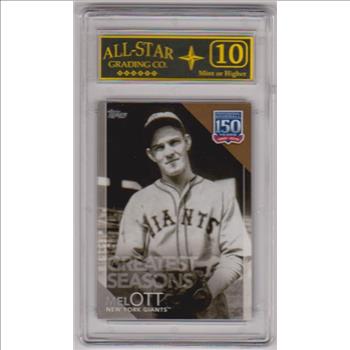 Graded 10 - Mel Ott 2019 Topps Greatest Seasons #GS-6 Insert Card