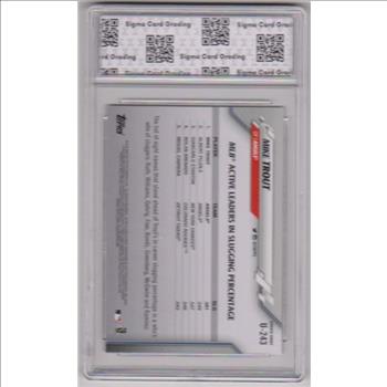 Graded Sigma Mint 9 - Mike Trout 2020 Topps Update #U-243 Card
