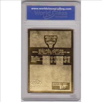 Graded Gem Mint 10 - Michael Jordan 1998 Fleer '86 Rookie Red Holo Refractor 23 Kt Gold Card