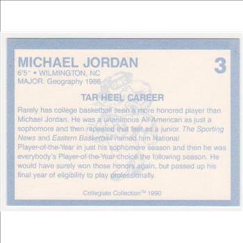 Michael Jordan 1990 North Carolina #3 College Card