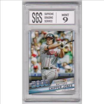 Graded Mint 9 - Chipper Jones 2020 Topps Decades' Best #DB-70 Insert Card