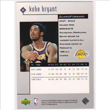 Kobe Bryant 1998-99 Upper Deck Black Diamond #46 Card