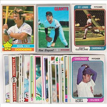 25 Different 1970's Topps Baseball Cards (1970-1979) w/ Ron Cey + More