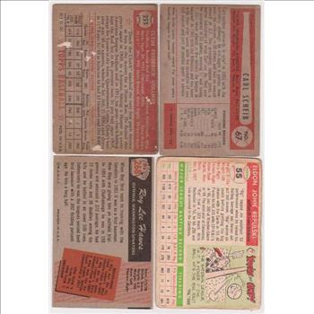 4 Different 1950's Topps/Bowman Baseball Cards (1952-1955) 