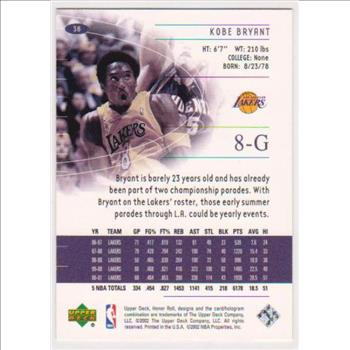 Kobe Bryant 2001-02 Upper Deck #38 Card