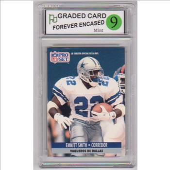 Labeled Mint 9 - Emmitt Smith 1991 Pro Set Spanish #54 Card