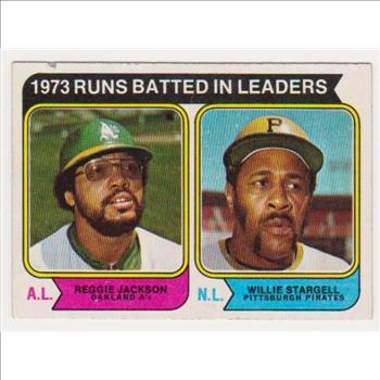 1974 Topps Reggie Jackson + Willie Stargell #203 Card - HOF'ers