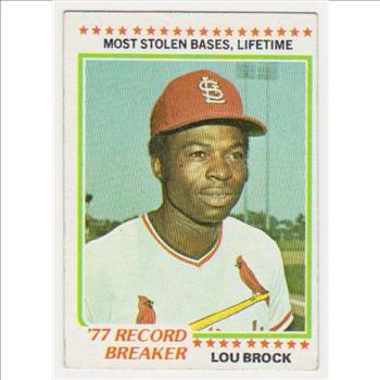 1978 Topps Lou Brock #1 Card - HOF'er