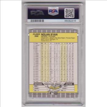 Graded PSA Mint 9 - Nolan Ryan 1989 Fleer #368 Card
