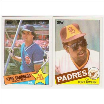 1985 Topps Ryne Sandberg #460 + Tony Gwynn #660 Card Pair