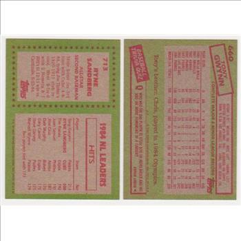 1985 Topps Ryne Sandberg #460 + Tony Gwynn #660 Card Pair