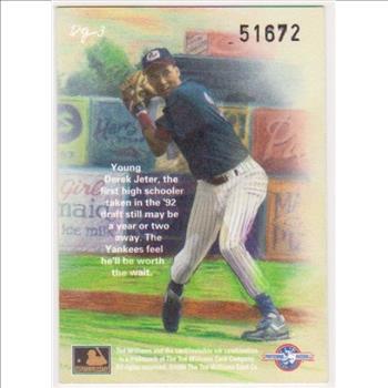 Derek Jeter Rookie - 1994 Ted Williams Company Gardiner Collection #DG-3 Dan Gardiner Insert Card
