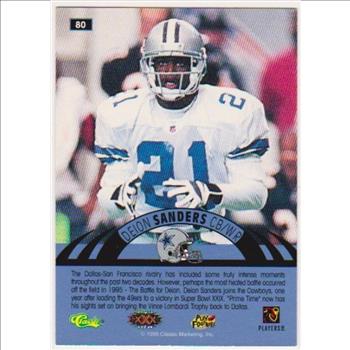 Only 499 Exist - Deion Sanders 1996 Classic NFL Experience Printers Proof #80 Insert Card