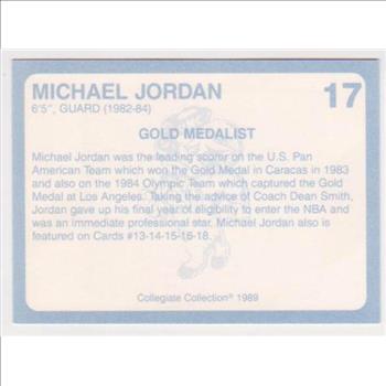 Michael Jordan 1989 North Carolina #17 College Card
